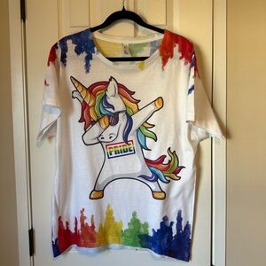 American Apparel Rainbow Unicorn Unisex Tee Medium